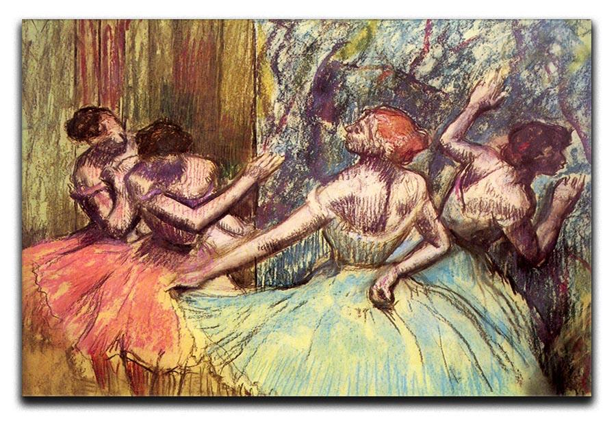 Four dancers behind the scenes 2 by Degas Canvas Print or Poster - Canvas Art Rocks - 1