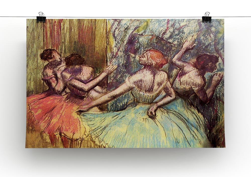 Four dancers behind the scenes 2 by Degas Canvas Print or Poster - Canvas Art Rocks - 2