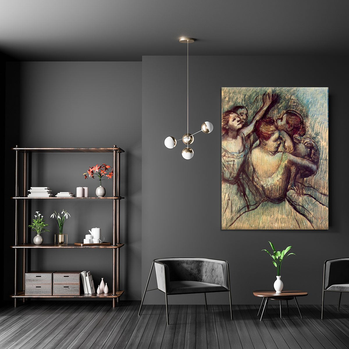 Four dancers in half figure by Degas Canvas Print or Poster