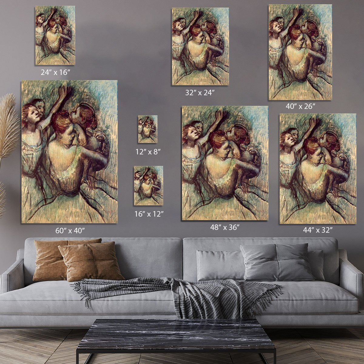 Four dancers in half figure by Degas Canvas Print or Poster