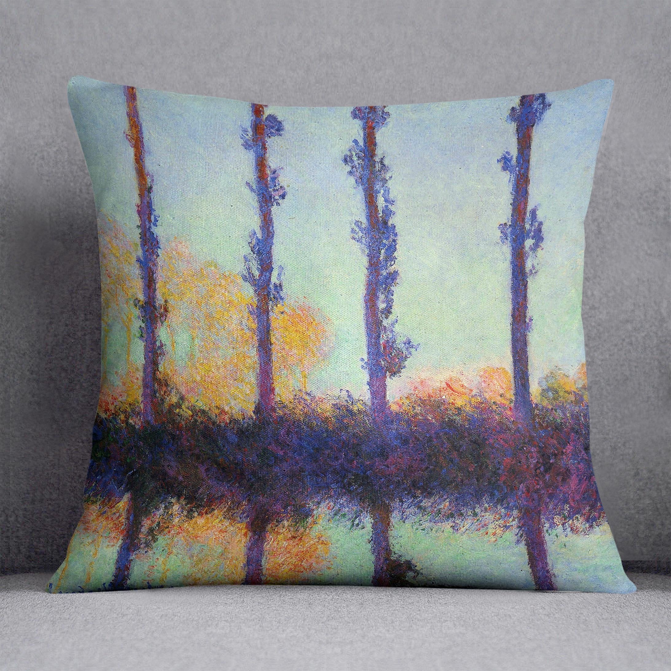 Four poplars by Monet Throw Pillow