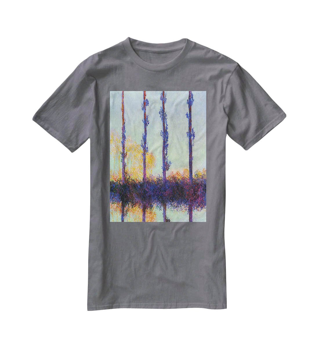 Four poplars by Monet T-Shirt - Canvas Art Rocks - 3