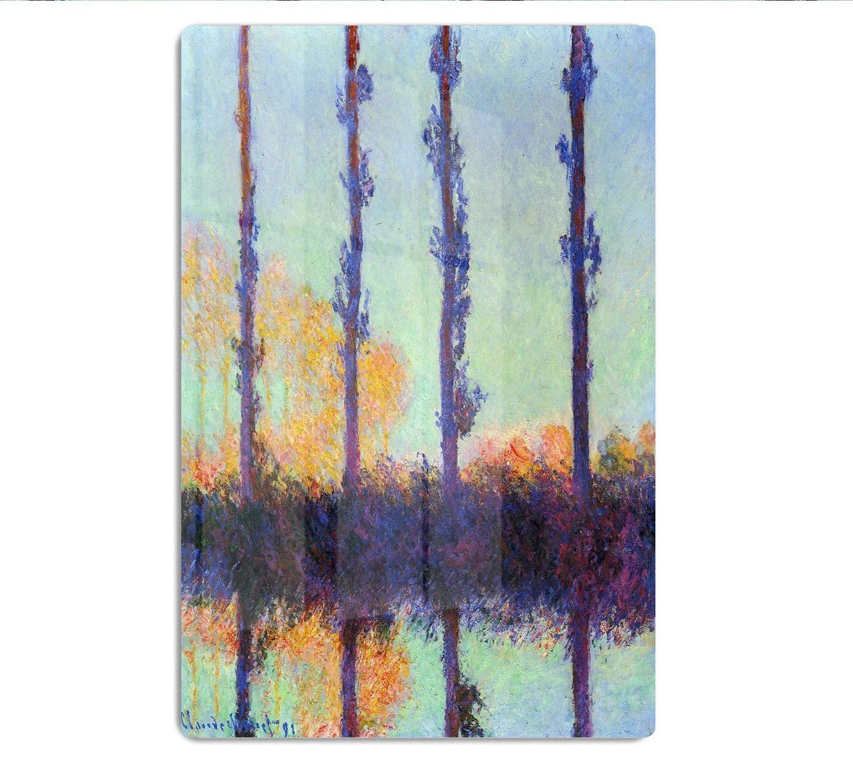 Four poplars by Monet HD Metal Print