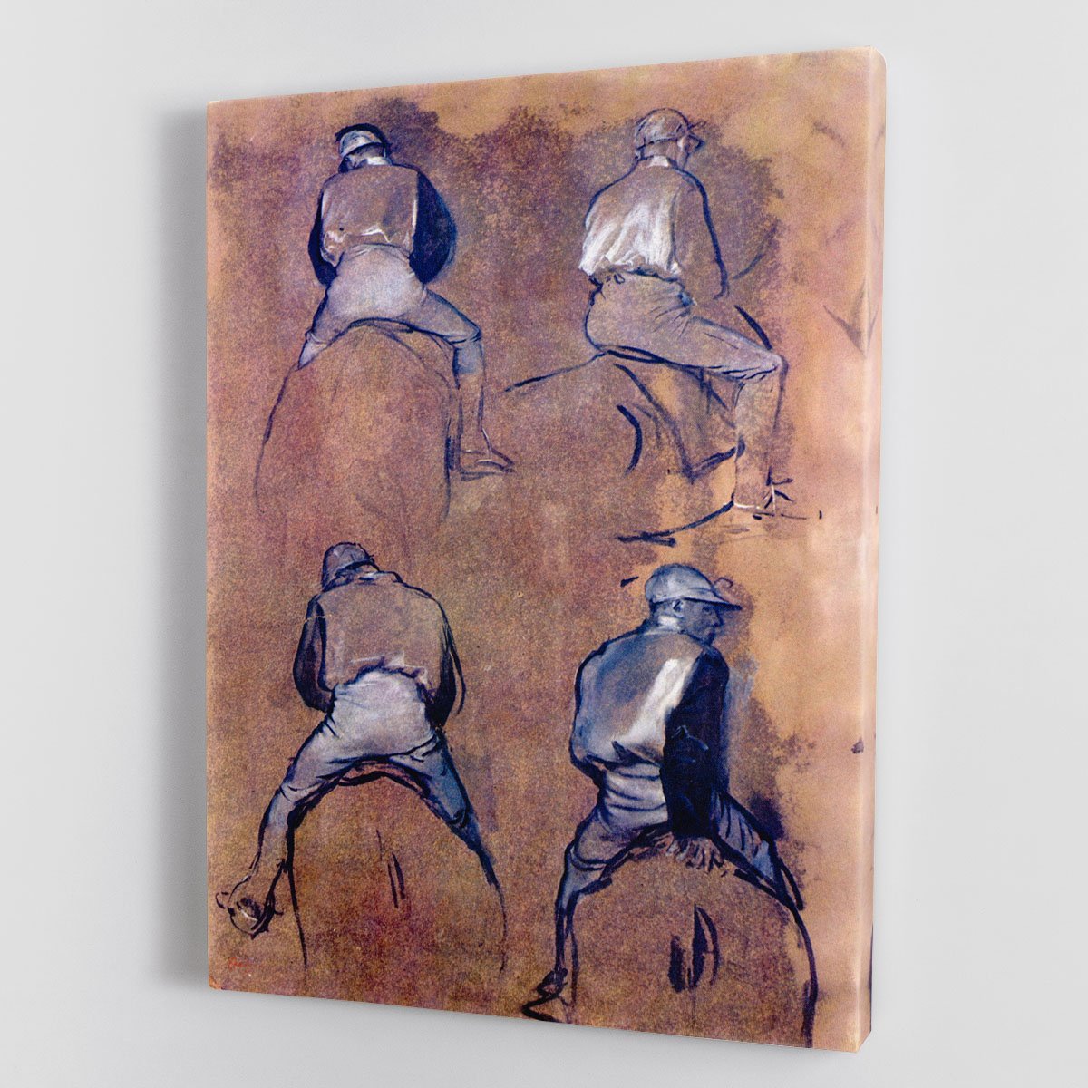 Four studies of Jockeys by Degas Canvas Print or Poster