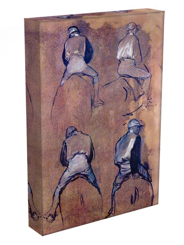 Four studies of Jockeys by Degas Canvas Print or Poster - Canvas Art Rocks - 3