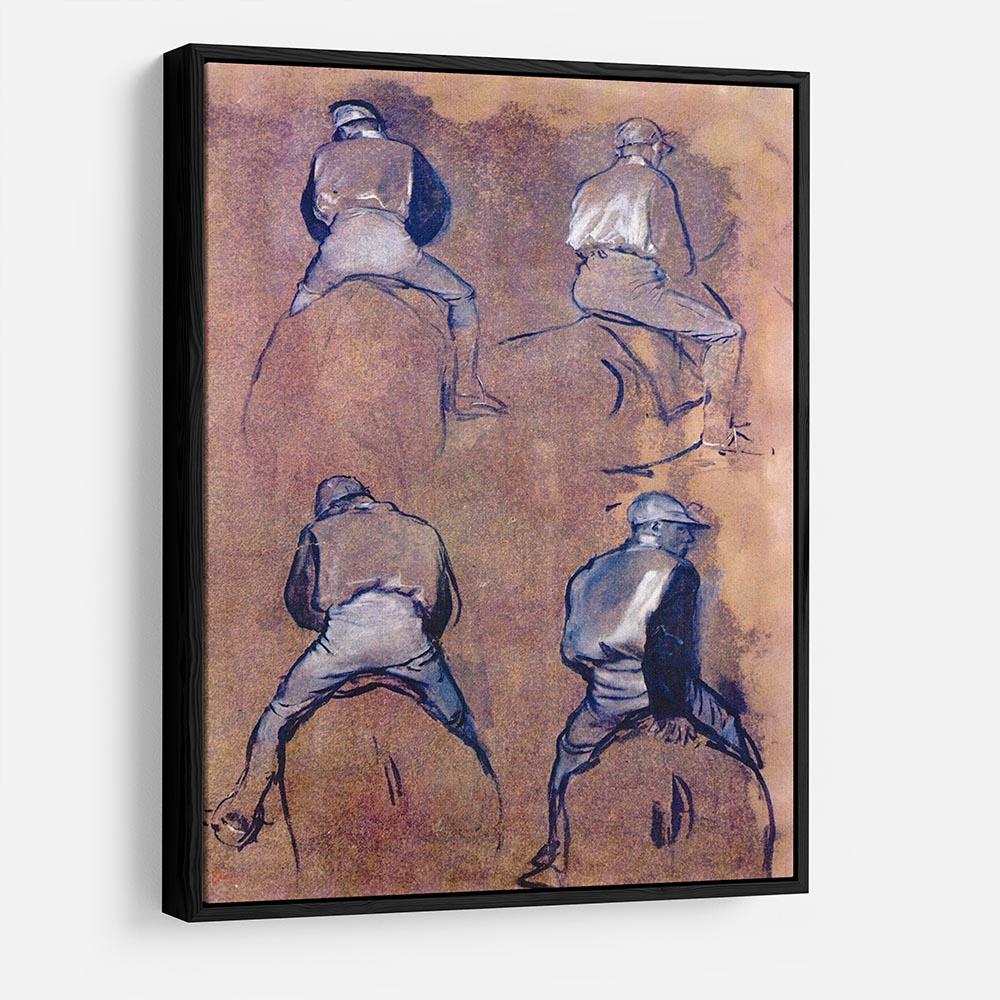 Four studies of Jockeys by Degas HD Metal Print - Canvas Art Rocks - 6