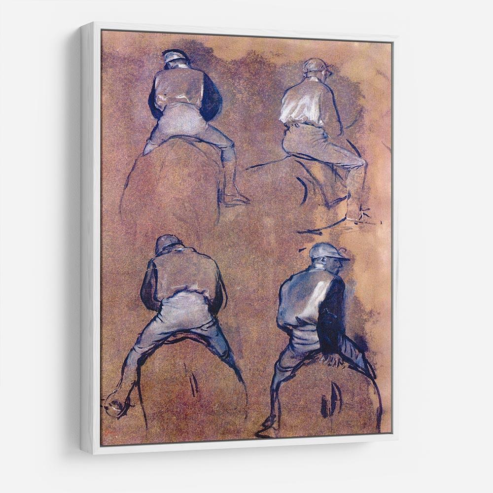 Four studies of Jockeys by Degas HD Metal Print - Canvas Art Rocks - 7