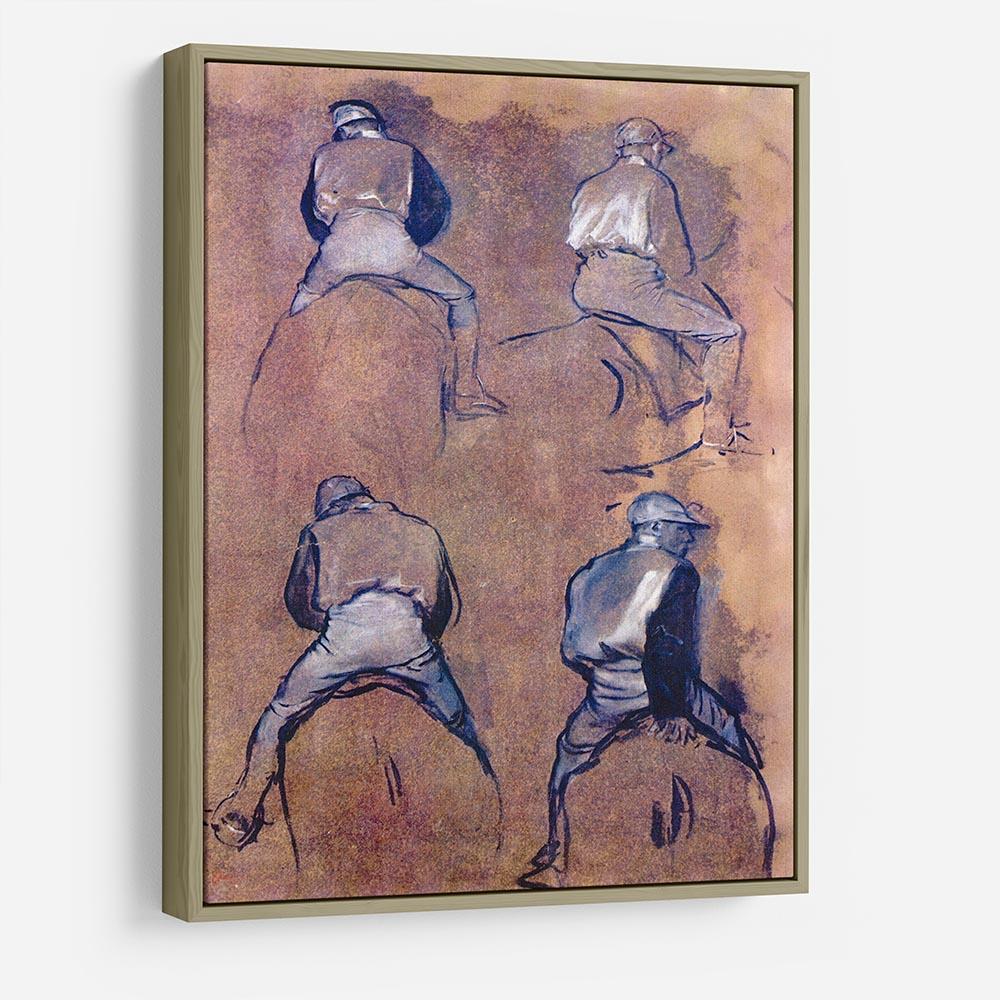 Four studies of Jockeys by Degas HD Metal Print - Canvas Art Rocks - 8