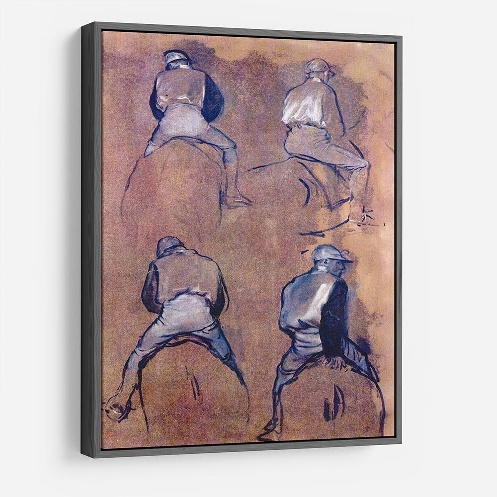 Four studies of Jockeys by Degas HD Metal Print - Canvas Art Rocks - 9