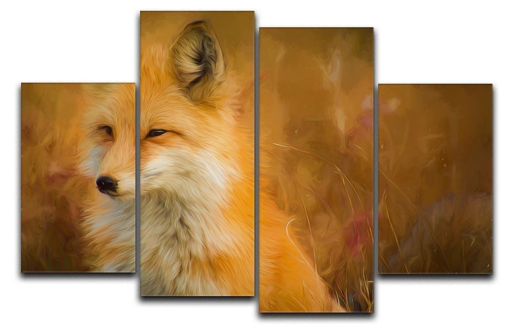 Fox Painting 4 Split Panel Canvas  - Canvas Art Rocks - 1