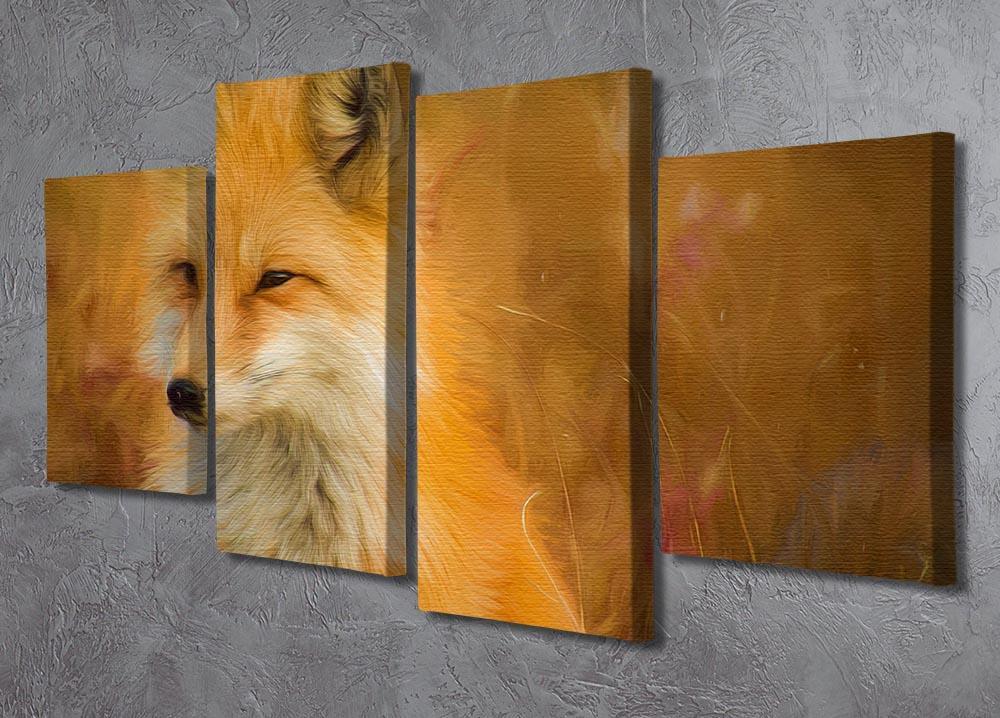 Fox Painting 4 Split Panel Canvas - Canvas Art Rocks - 2
