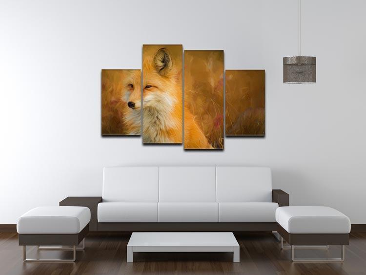 Fox Painting 4 Split Panel Canvas - Canvas Art Rocks - 3