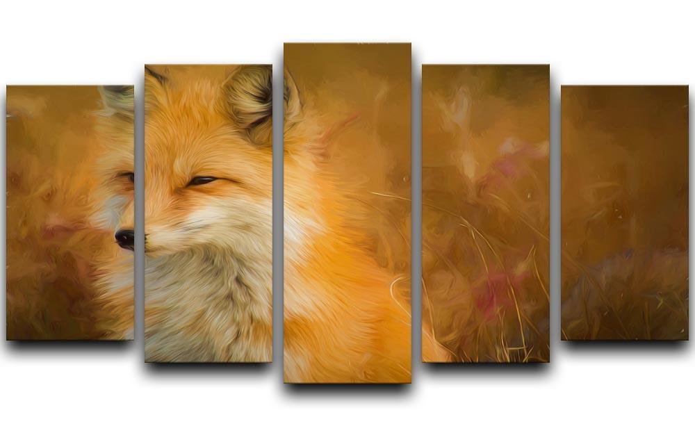 Fox Painting 5 Split Panel Canvas  - Canvas Art Rocks - 1