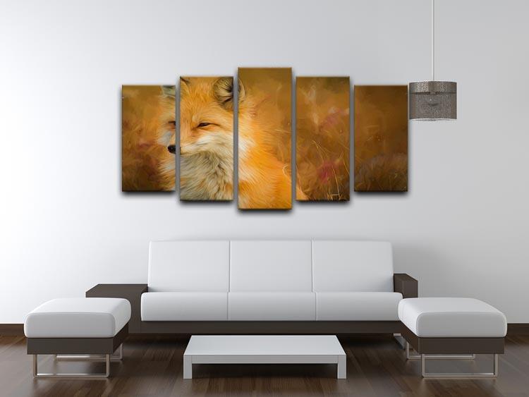 Fox Painting 5 Split Panel Canvas - Canvas Art Rocks - 3