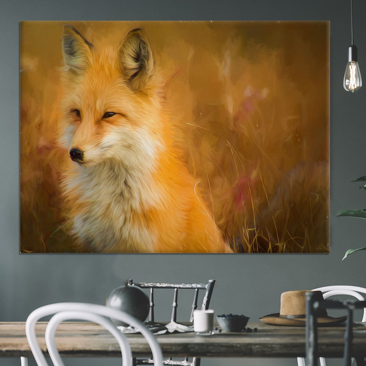 Fox Painting Canvas Print or Poster
