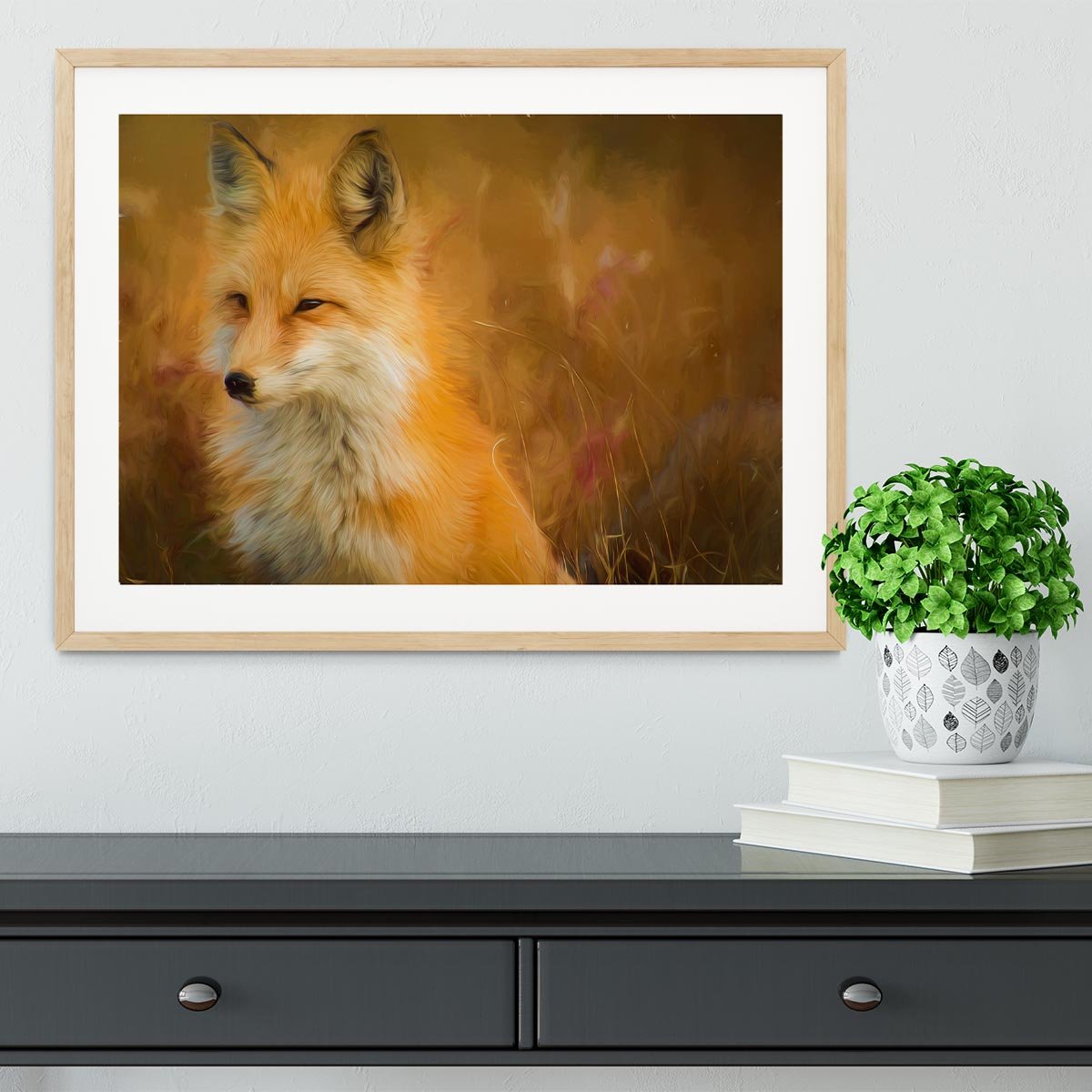 Fox Painting Framed Print - Canvas Art Rocks - 3