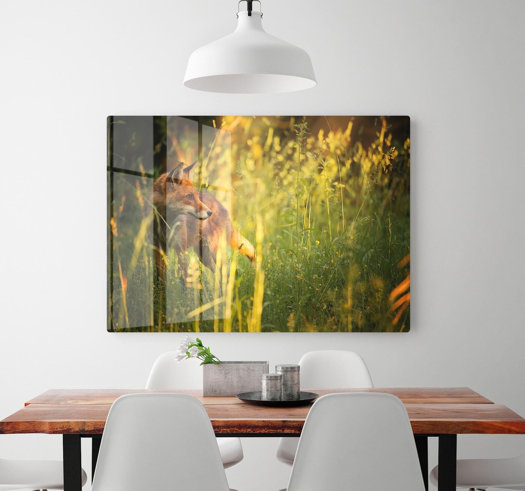 Fox on the summer forest HD Metal Print - Canvas Art Rocks - 2