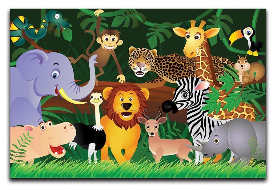 Frendly Animals in the jungle Canvas Print or Poster  - Canvas Art Rocks - 1