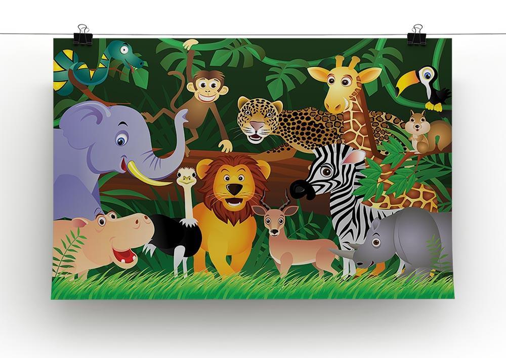 Frendly Animals in the jungle Canvas Print or Poster - Canvas Art Rocks - 2