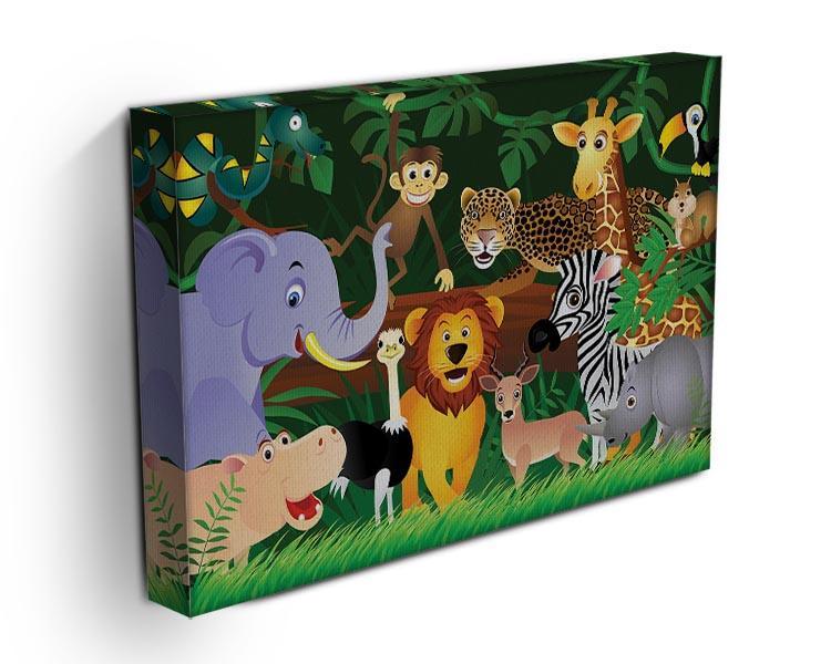 Frendly Animals in the jungle Canvas Print or Poster - Canvas Art Rocks - 3