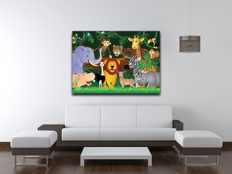 Frendly Animals in the jungle Canvas Print or Poster - Canvas Art Rocks - 4
