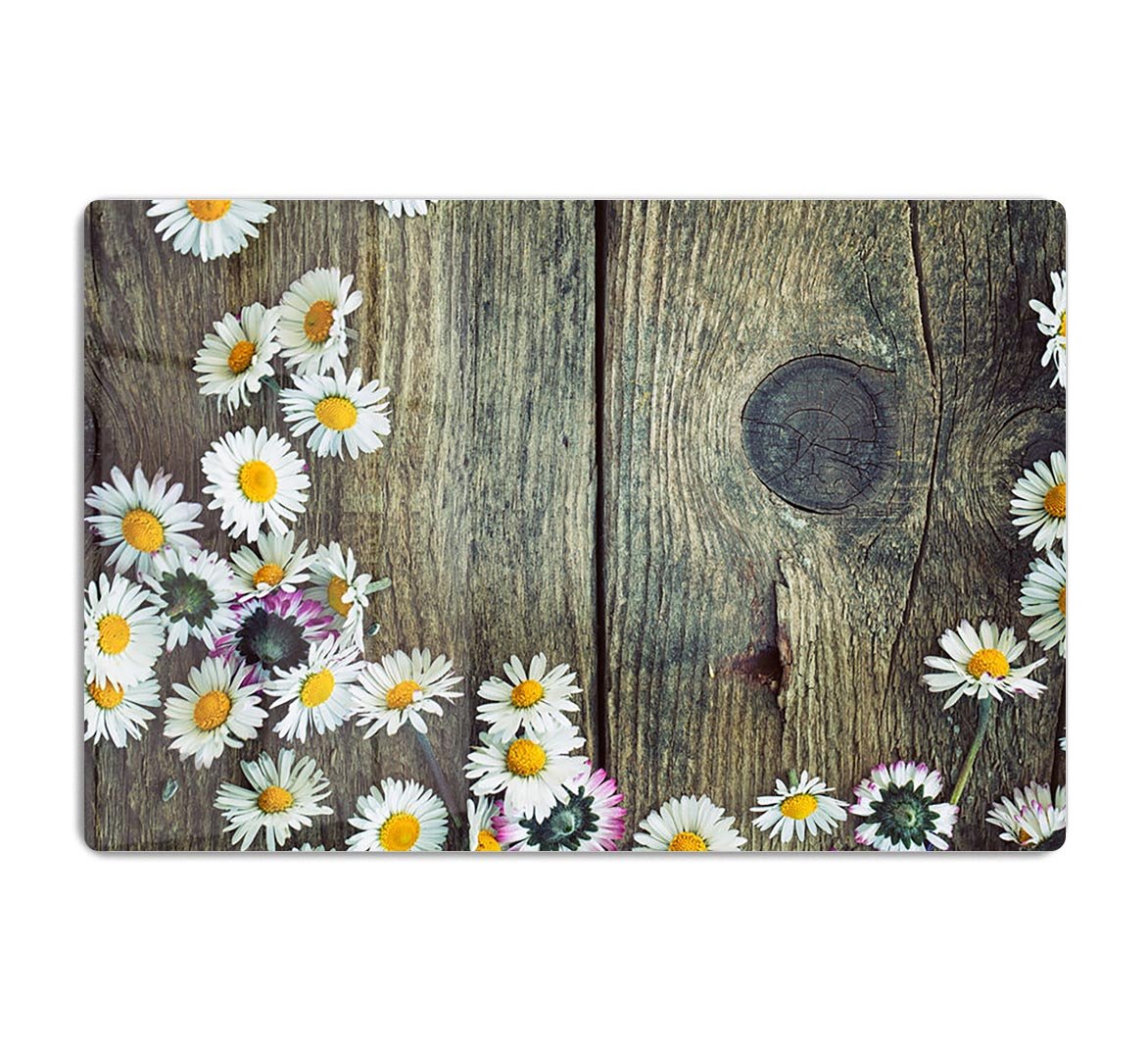 Fresh daisies on wood HD Metal Print