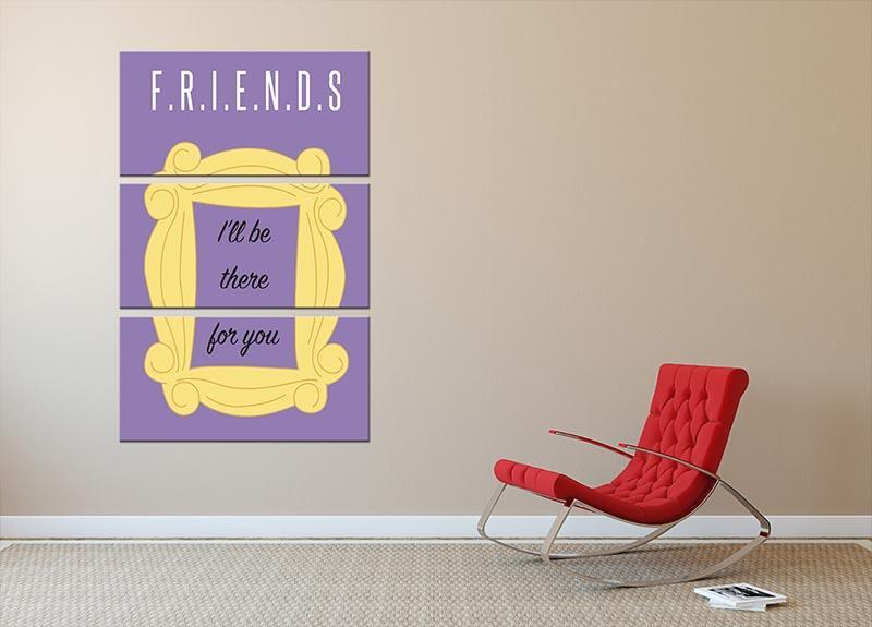 Friends Ill Be There For You Minimal Movie 3 Split Panel Canvas Print - Canvas Art Rocks - 2