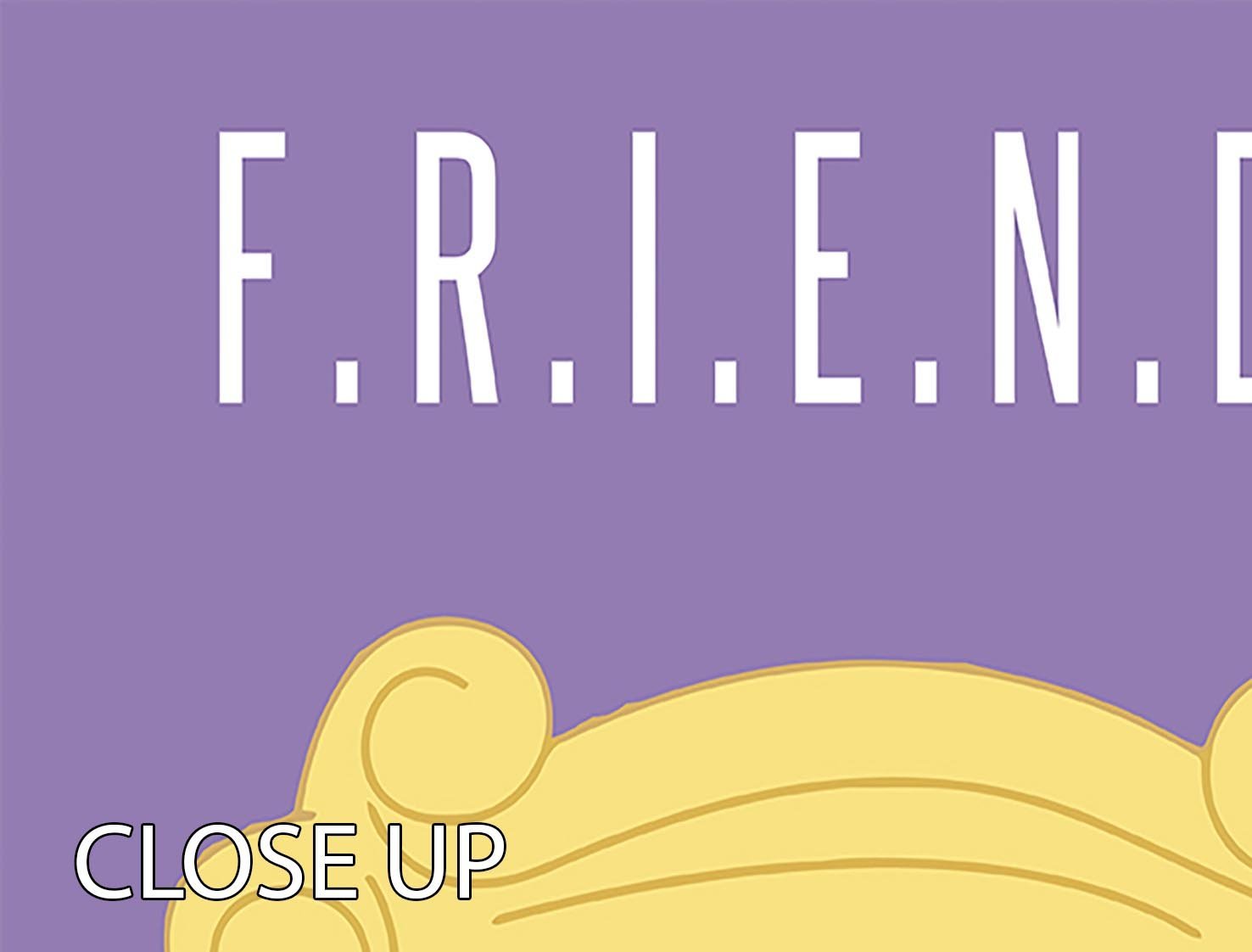 Friends Ill Be There For You Minimal Movie 3 Split Panel Canvas Print - Canvas Art Rocks - 3