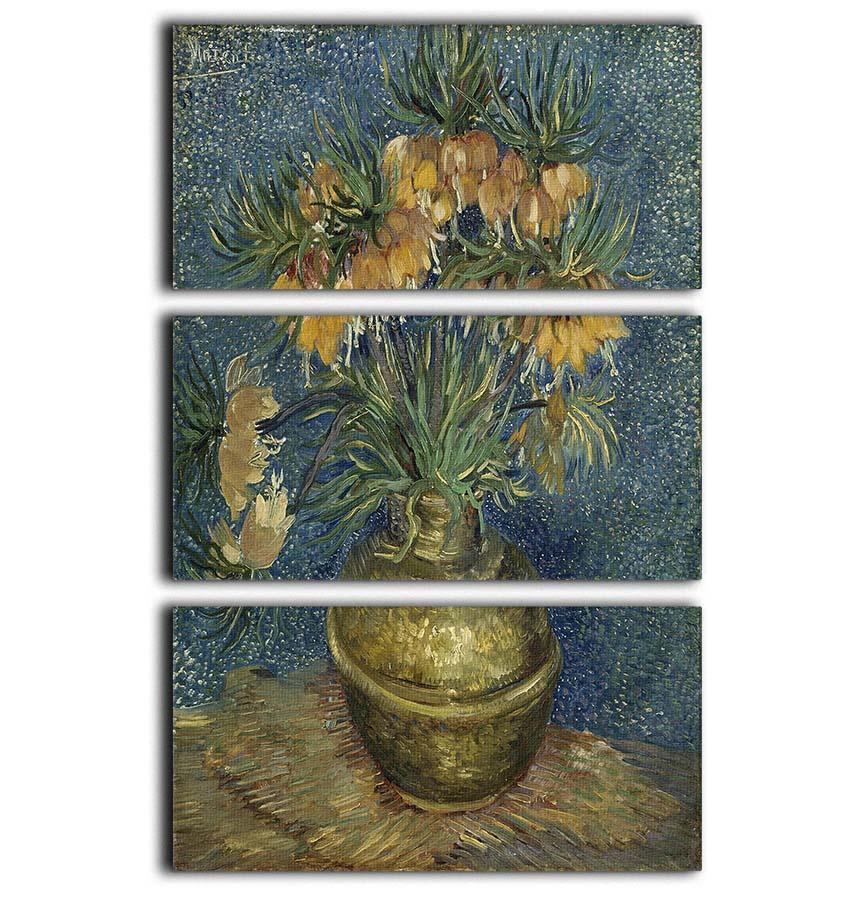 Fritillaries in a Copper Vase 3 Split Panel Canvas Print - Canvas Art Rocks - 1