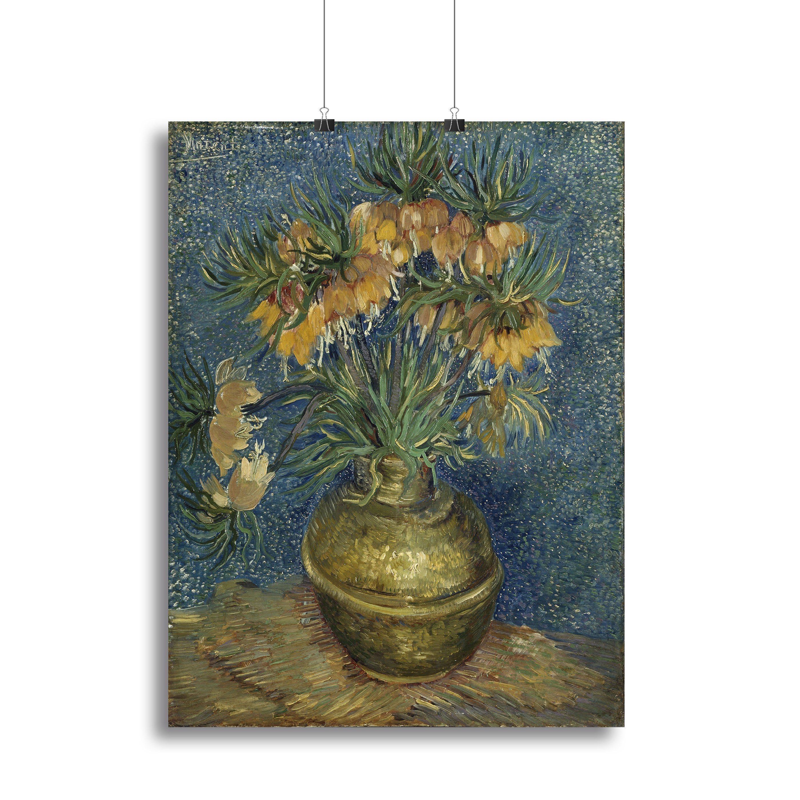 Fritillaries in a Copper Vase Canvas Print or Poster