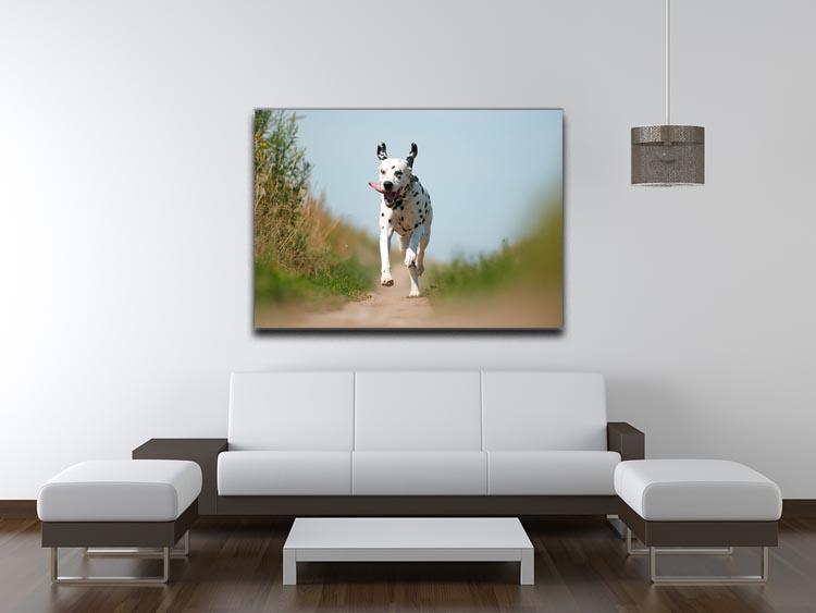 Front View of Exuberant Dalmatian Dog Running Canvas Print or Poster - Canvas Art Rocks - 4