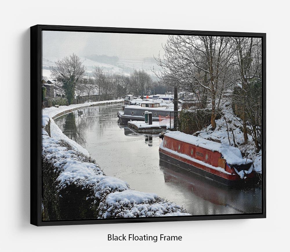 Frozen Canal Floating Frame Canvas - Canvas Art Rocks - 1