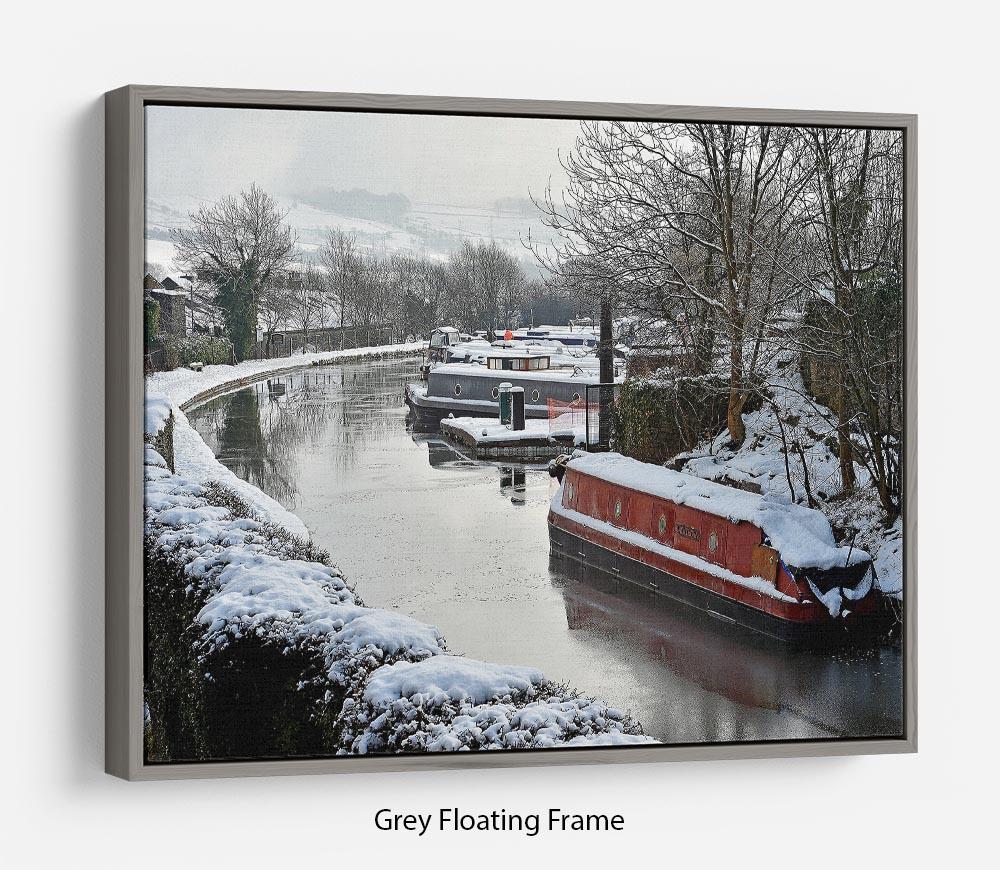 Frozen Canal Floating Frame Canvas - Canvas Art Rocks - 3