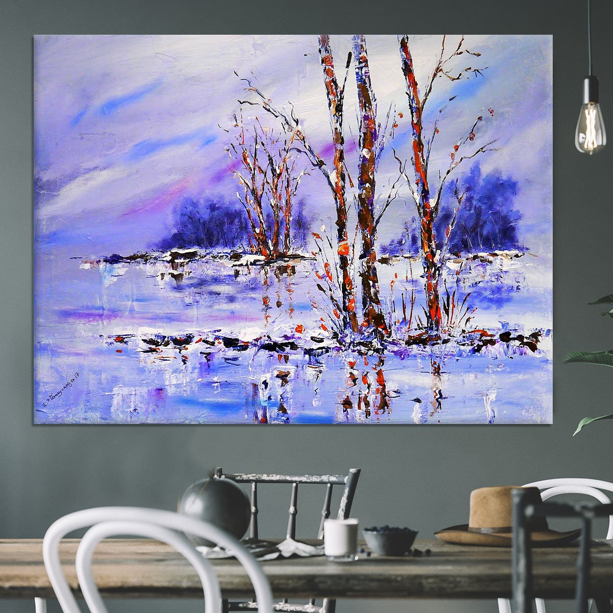 Frozen Tree Painting Canvas Print or Poster
