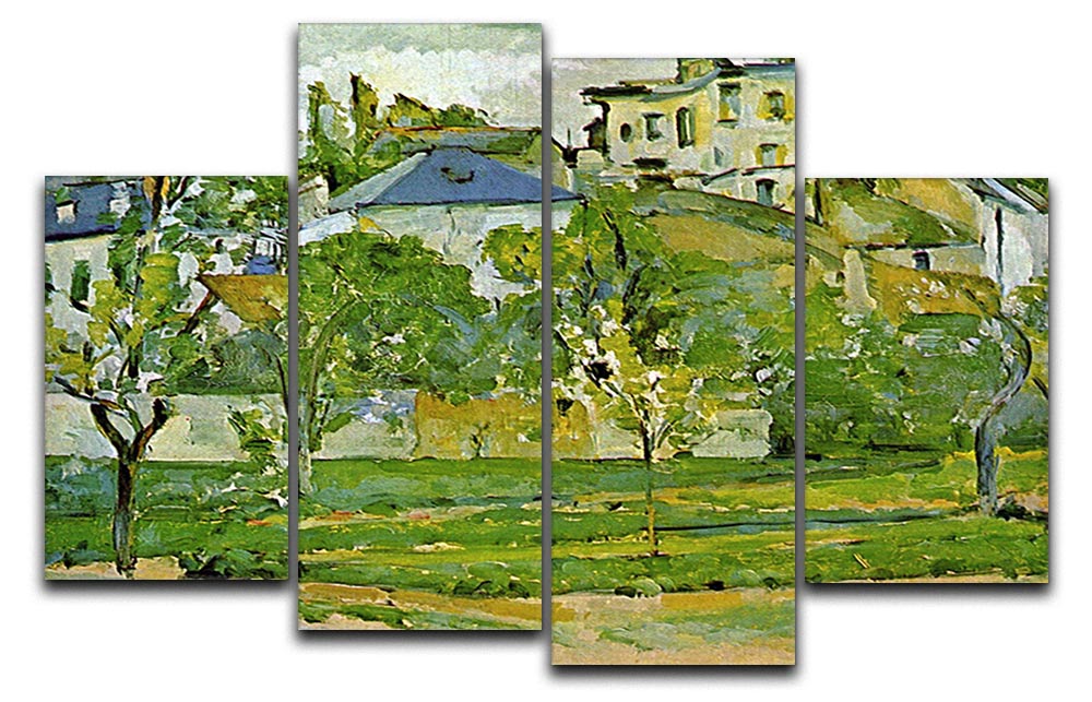 Fruit garden in Pontoise by Cezanne 4 Split Panel Canvas - Canvas Art Rocks - 1