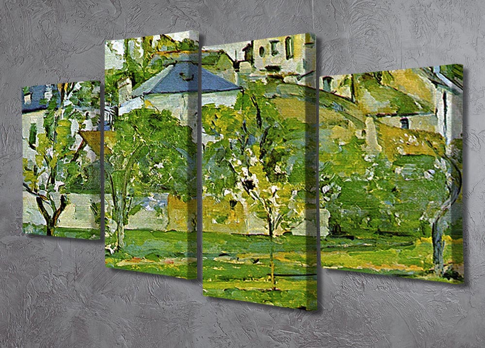 Fruit garden in Pontoise by Cezanne 4 Split Panel Canvas - Canvas Art Rocks - 2