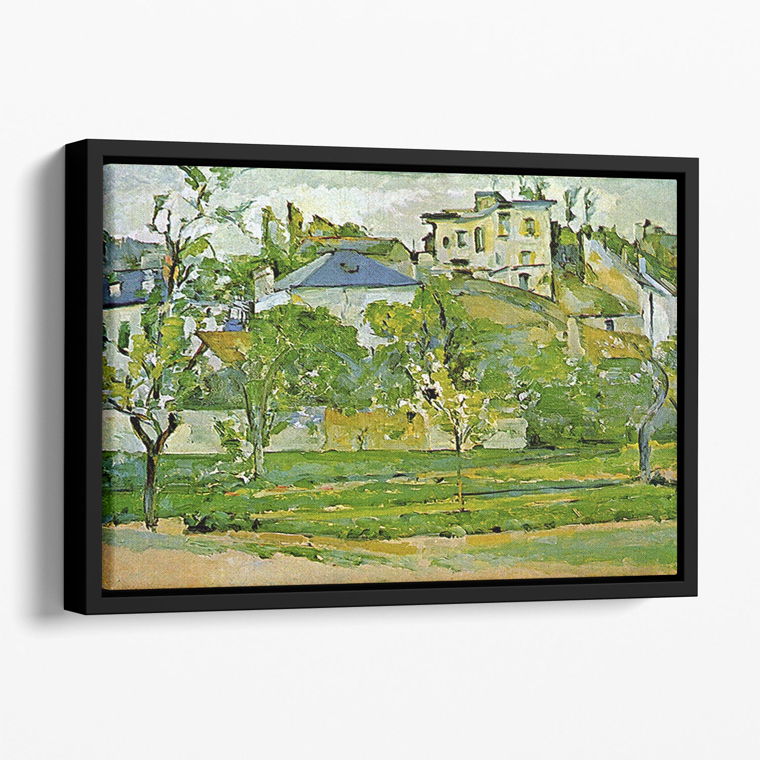 Fruit garden in Pontoise by Cezanne Floating Framed Canvas - Canvas Art Rocks - 1