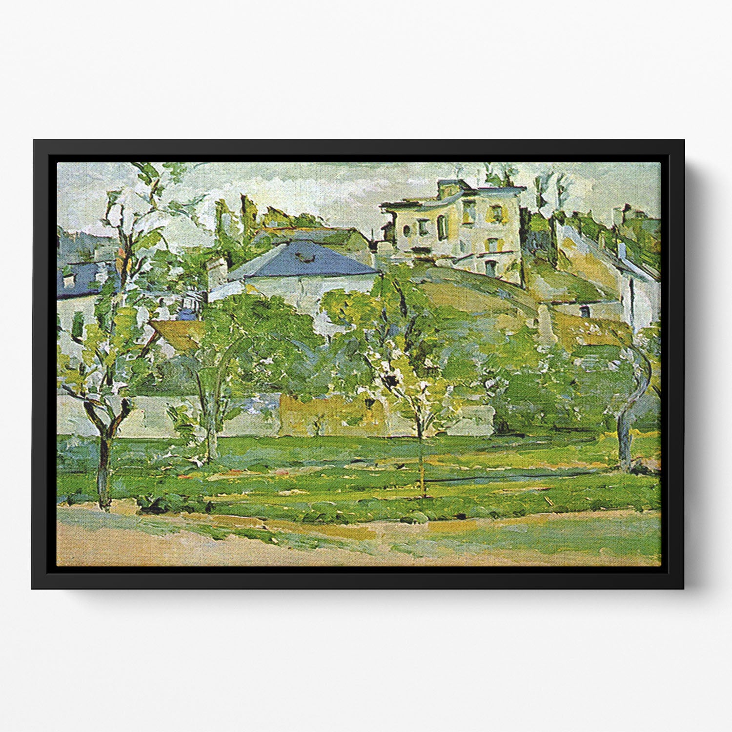 Fruit garden in Pontoise by Cezanne Floating Framed Canvas - Canvas Art Rocks - 2
