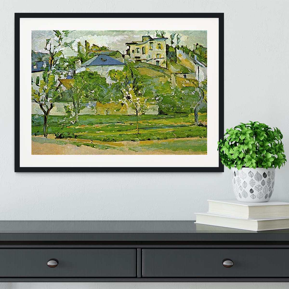 Fruit garden in Pontoise by Cezanne Framed Print - Canvas Art Rocks - 1