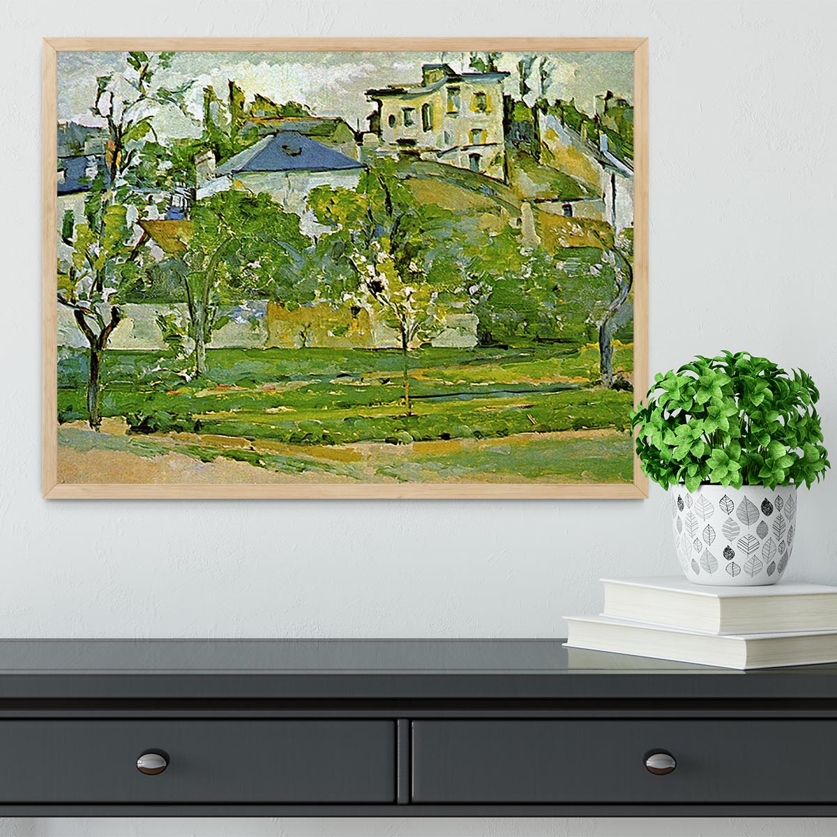 Fruit garden in Pontoise by Cezanne Framed Print - Canvas Art Rocks - 4