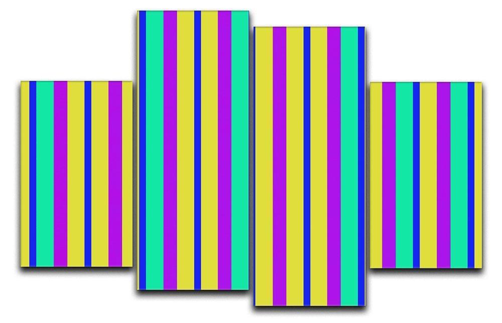 Funky Stripes Multi 1 4 Split Panel Canvas  - Canvas Art Rocks - 1