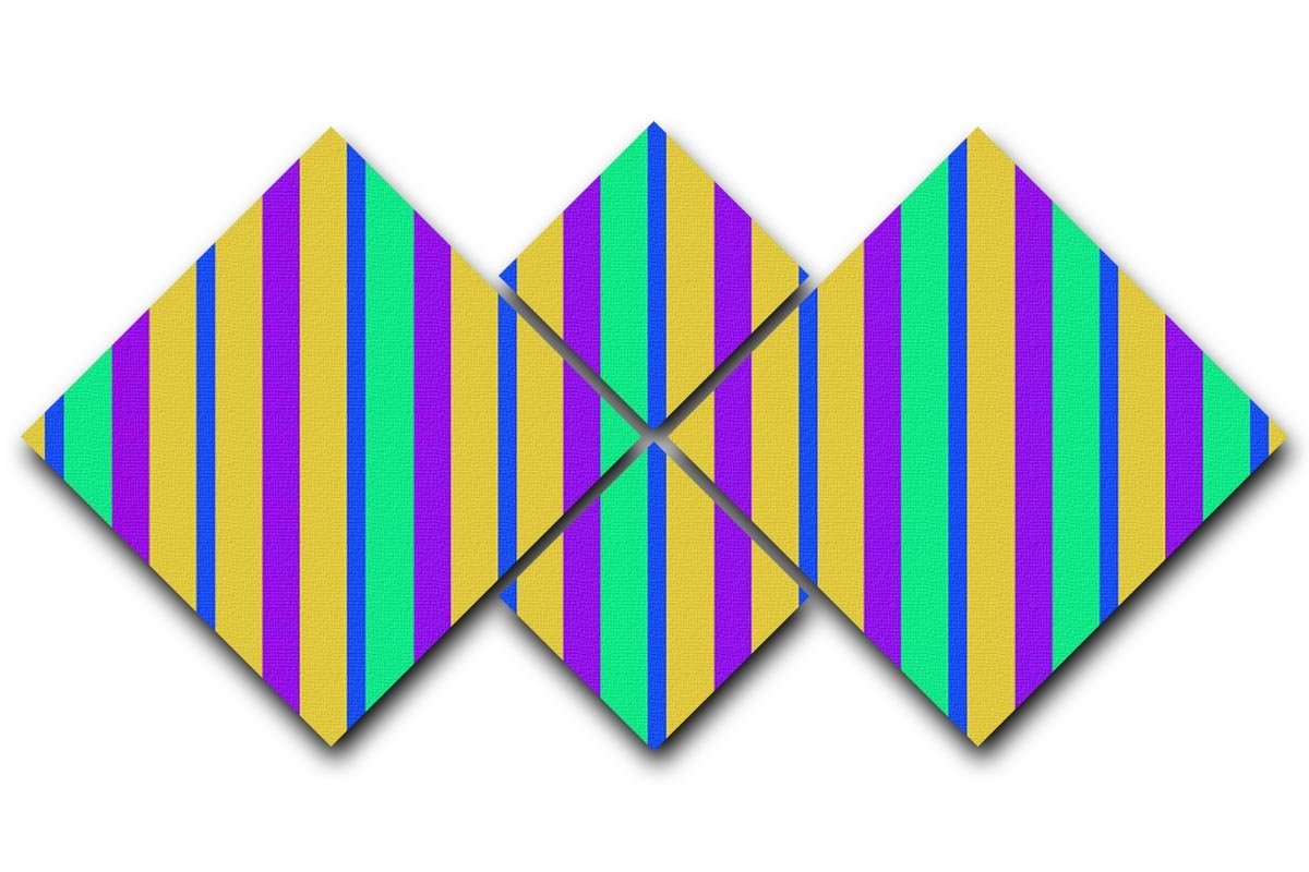 Funky Stripes Multi 2 4 Square Multi Panel Canvas  - Canvas Art Rocks - 1