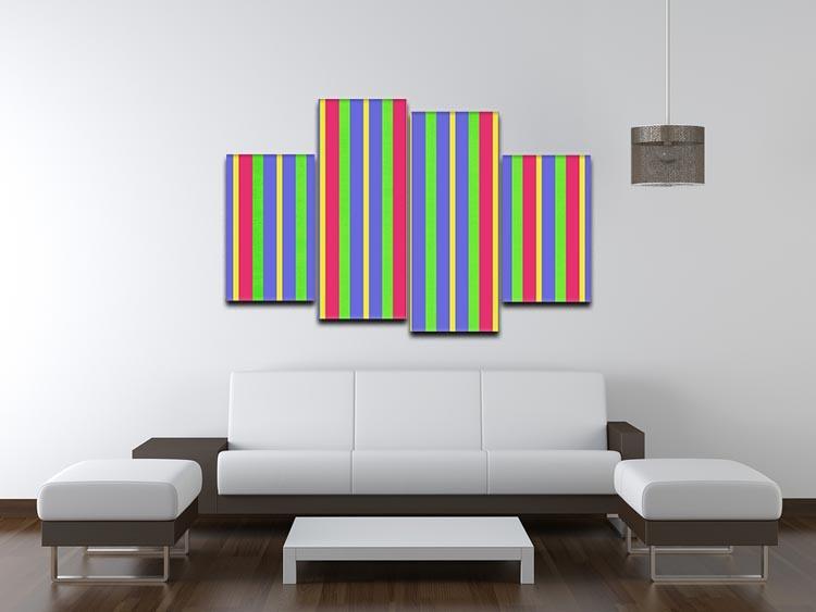 Funky Stripes Multi 4 Split Panel Canvas - Canvas Art Rocks - 3