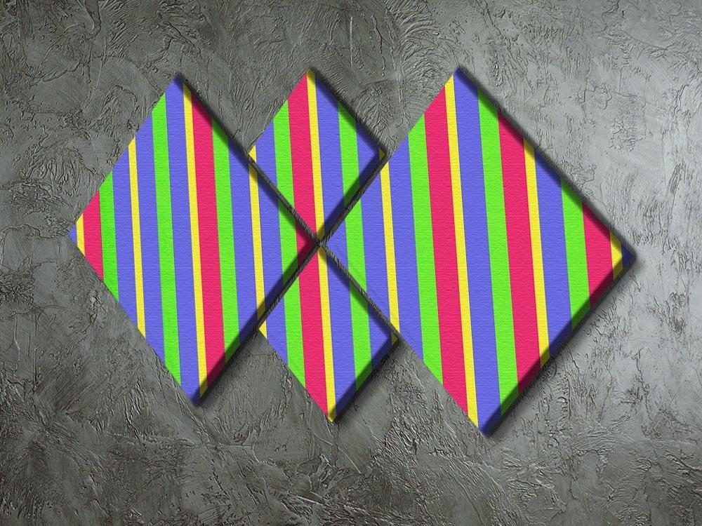 Funky Stripes Multi 4 Square Multi Panel Canvas - Canvas Art Rocks - 2