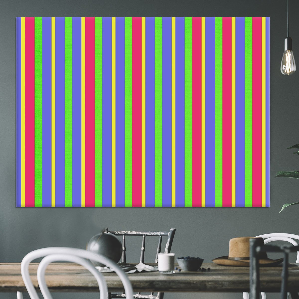 Funky Stripes Multi Canvas Print or Poster