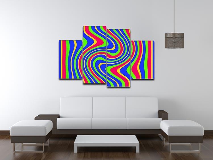 Funky Stripes Swirl 3 4 Split Panel Canvas - Canvas Art Rocks - 3