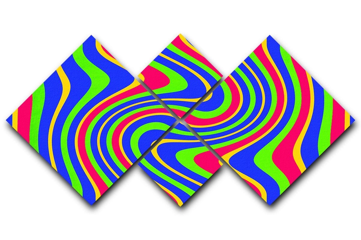 Funky Stripes Swirl 3 4 Square Multi Panel Canvas  - Canvas Art Rocks - 1