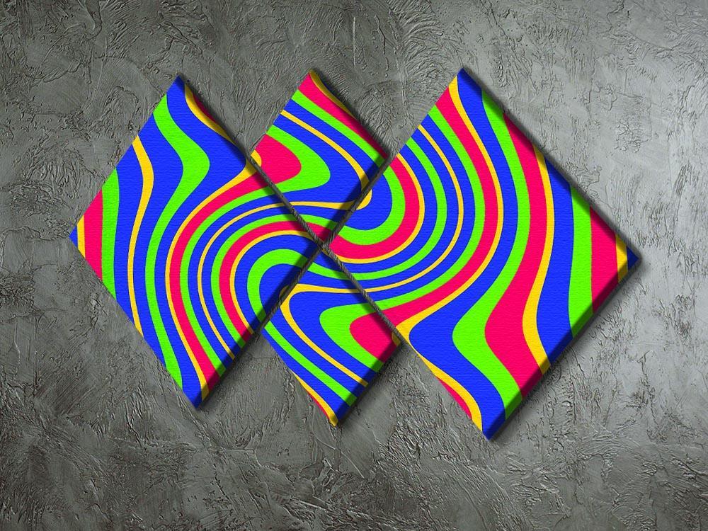Funky Stripes Swirl 3 4 Square Multi Panel Canvas - Canvas Art Rocks - 2