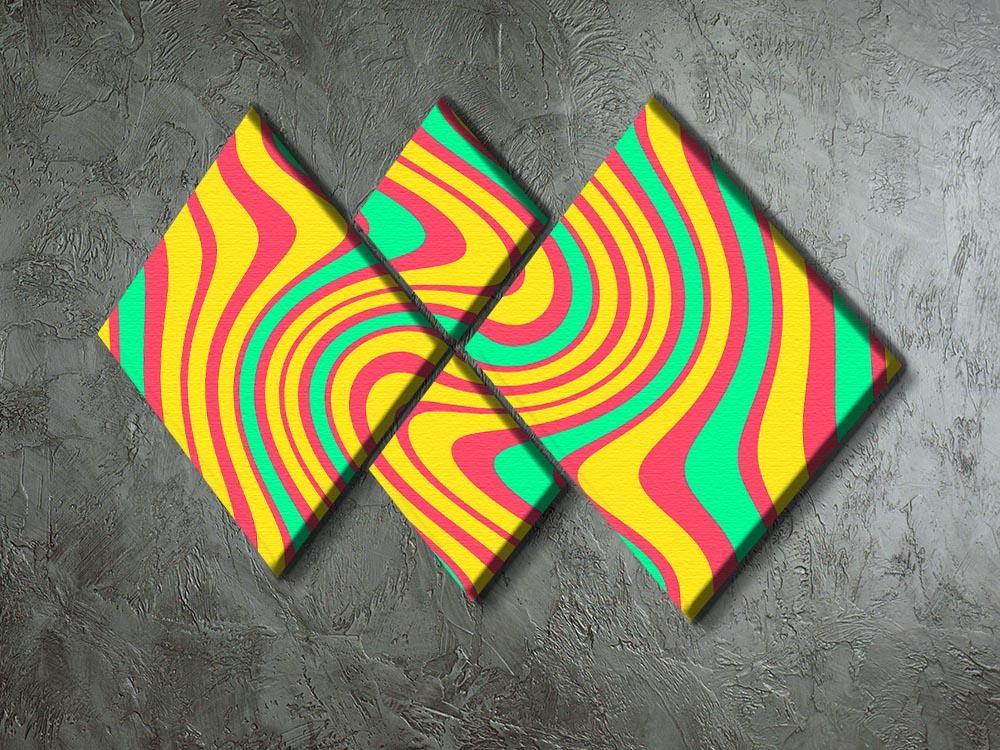 Funky Stripes Swirl 4 4 Square Multi Panel Canvas - Canvas Art Rocks - 2