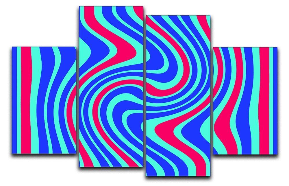 Funky Stripes Swirl 5 4 Split Panel Canvas  - Canvas Art Rocks - 1